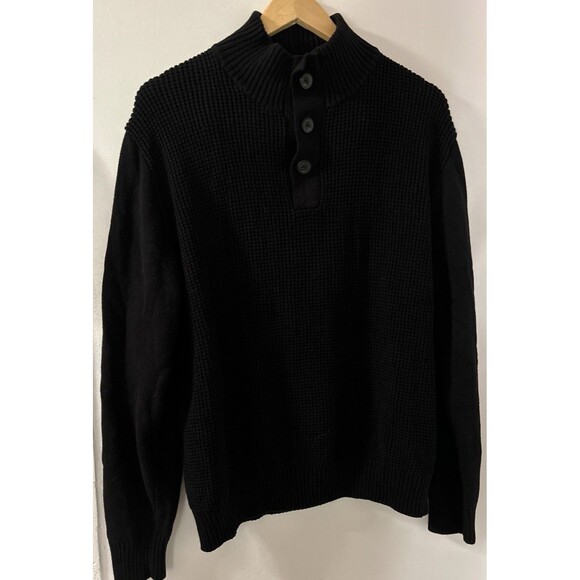 Original Weatherproof  Vintage"The Holiday Sweater " Men’s Black Waffle Pattn XL - Picture 1 of 8